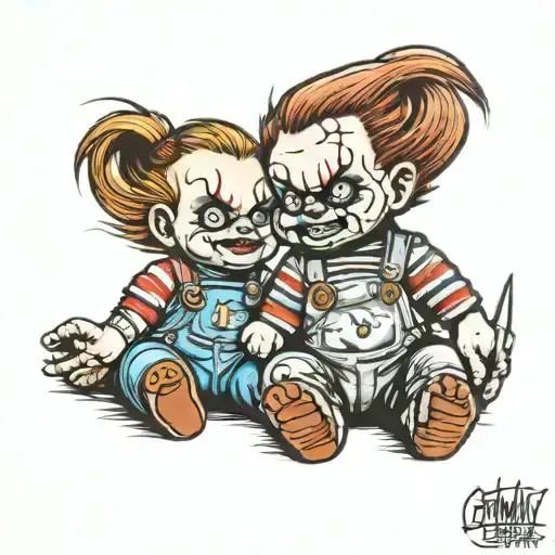 Gemini Tattoo Chucky And Baby Chucky