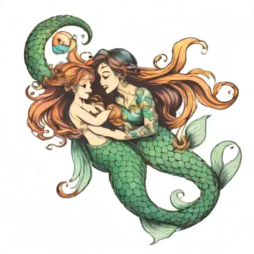 Mermaid With Child