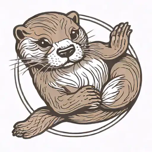 Otter Holding Hand In Circle