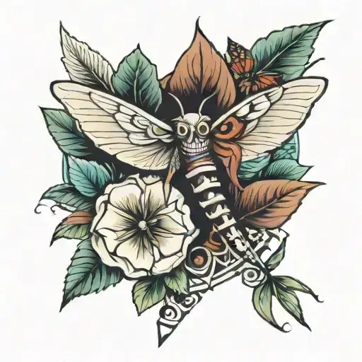 Dagger And Moth Resting