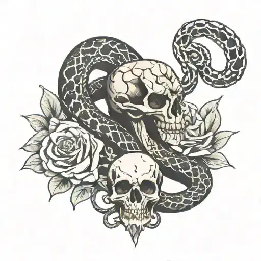 Collarbone With Snake And Skull