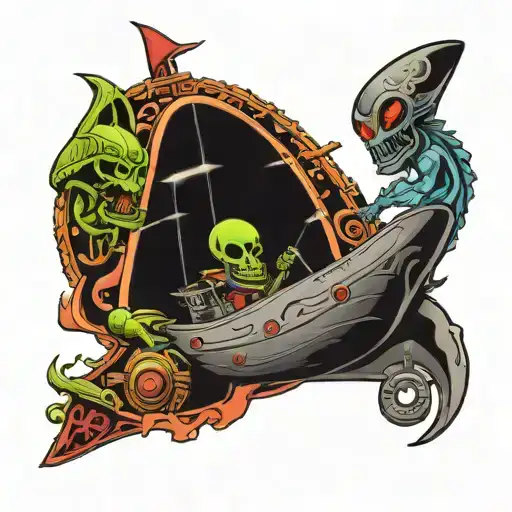 Ship Space Aliens Having A Mexican