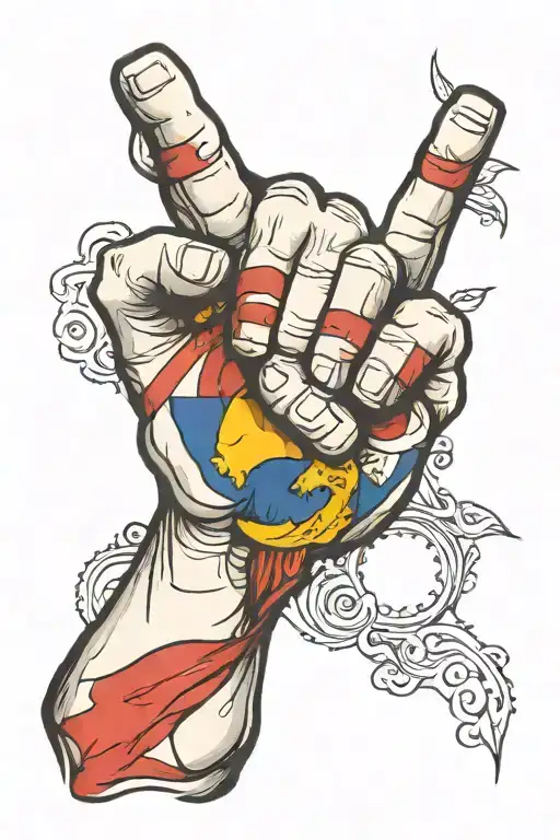 Raised Right Fist Colorado Flag Intertwined