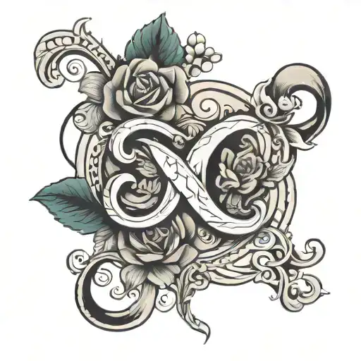 Infinity Love With Letter C And H