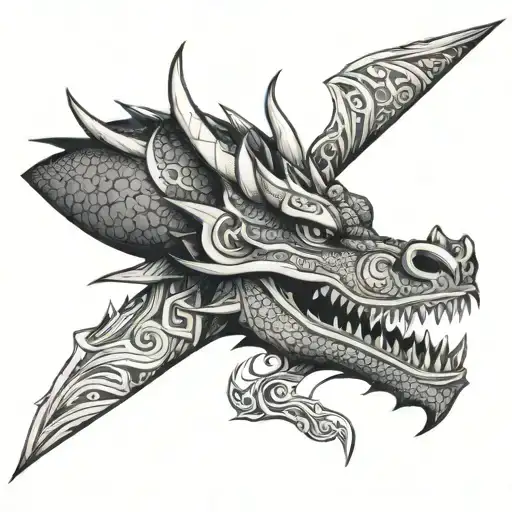 Dragon Head Samoan Tattoo Sleeve