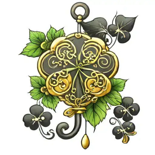 Wind Chime Four Leaf Clover Musical Note