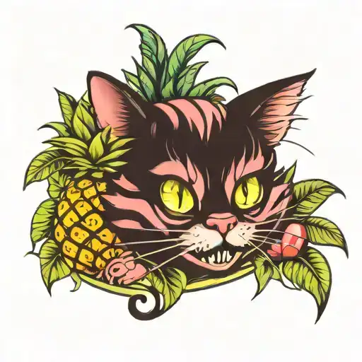 Cheshire Cat And Pineapple