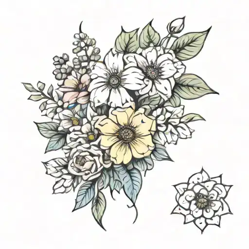 Flower Bouquet Of April June July November And December Birth Flowers