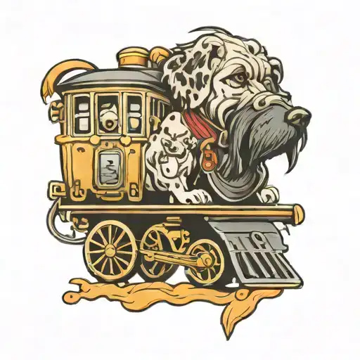 Dog And Train