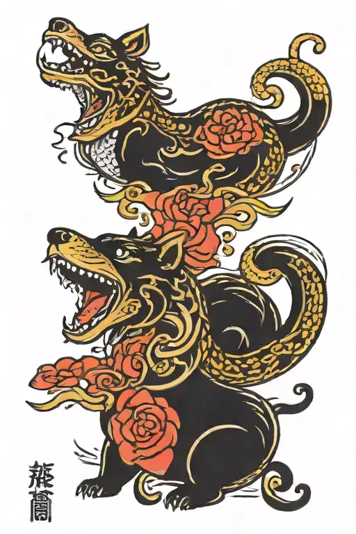 Year Of The Dog And Leo The Snake And