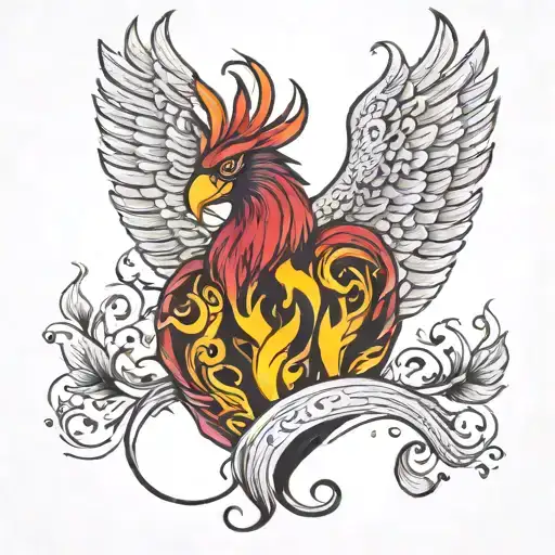 Phoenix Wrapping A Heart