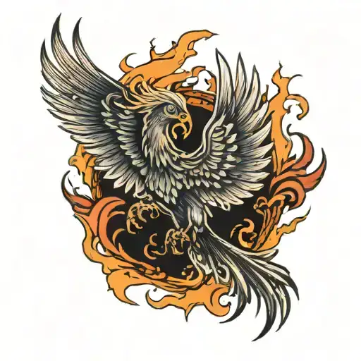 A Phoenix Emerging From The Flames