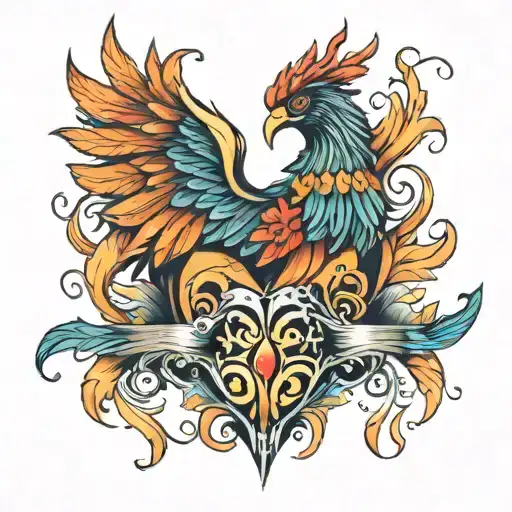 A Phoenix Wrapping A Heart