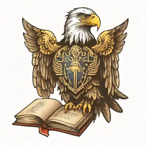 Eagle Holding A Grimoire Book
