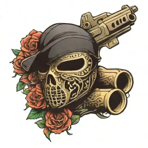 Balaclava Mask And Gun