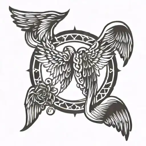 Angel Wings Minimalist Outline