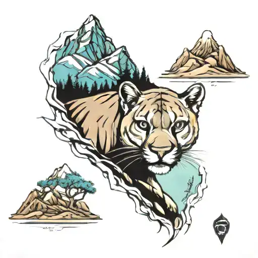 Mountains Behind Mountain Lion