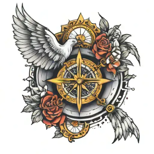 Perfect Under Simple Compass And Angel Wings