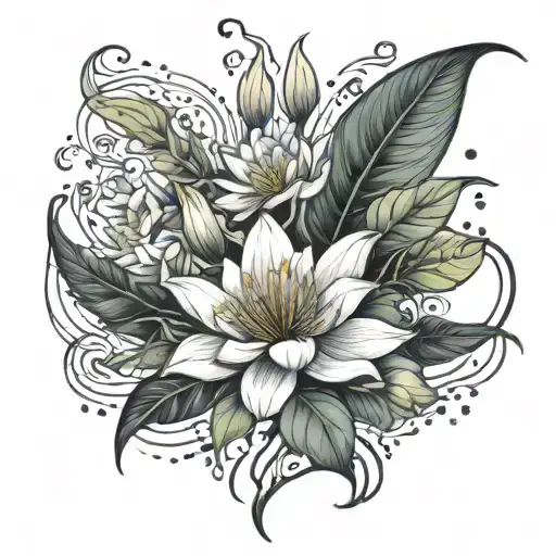 Water Lillie's And Cosmo Flower