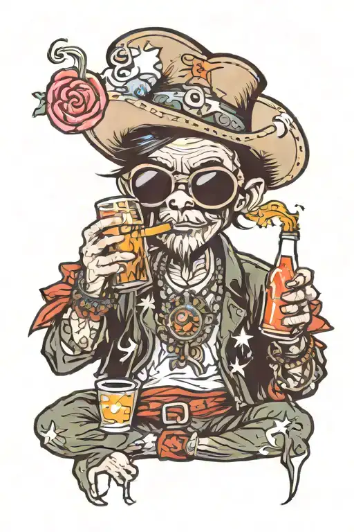 Star Bellied Sneech Wearing Sunglasses Drinking A Soda