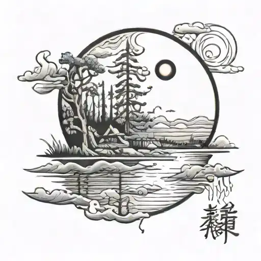 Moon Rising In Front Of The Water