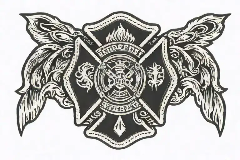 Sergeant Rank Patch Firefighter Maltese Cross Spartan