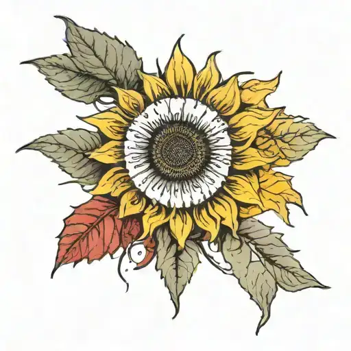 A Political Compass With A Sunflower Representing Left-wing Politics