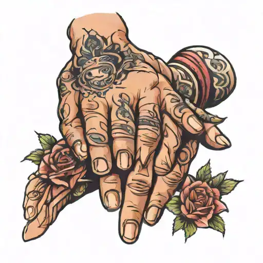 A Dad Hand Honding Daughters Hand