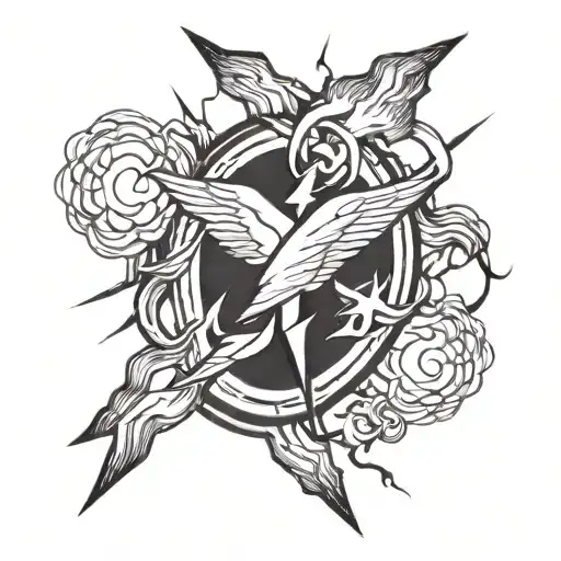 Create A Minimalist Lightning Tattoo Design With Black And White Colors