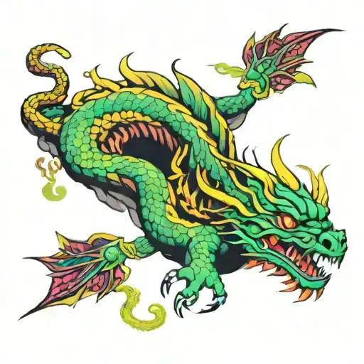 Neon Yakuza Dragon Sleeve
