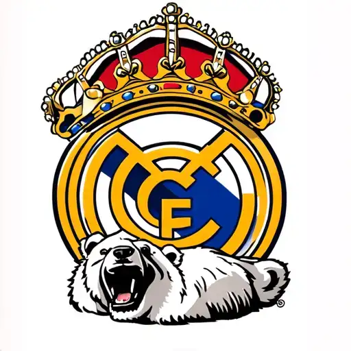 Polar Bear With Real Madrid Crown Logo