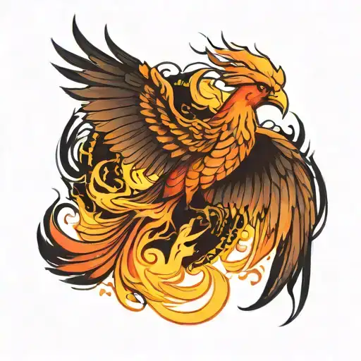 The Phoenix Bird Is On Fire