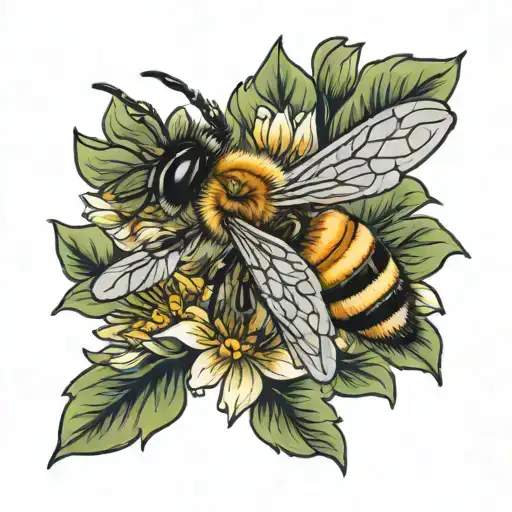 Honey Bee Collecting Nectar 3 Daiseys