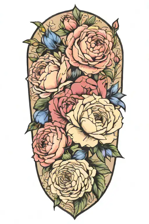 Roses Peonies Larkspur