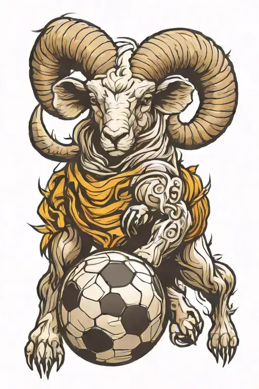 Soccer Ball Transforming Into Ram Running