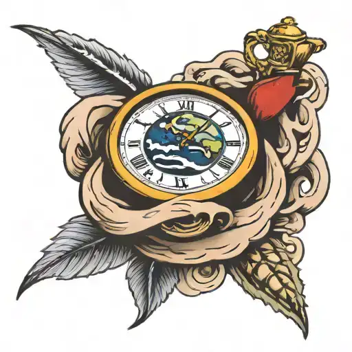 Planet Earth Pierced By A Watch Hand