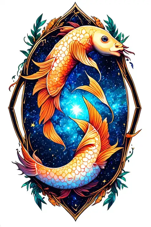 Galaxy Background Pisces Zodiac Sign