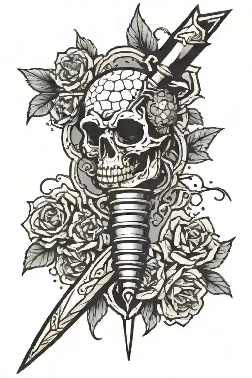 Dagger Piercing A Piece Of Honey Comb