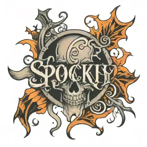 Spooky Word 'Spooky' Written