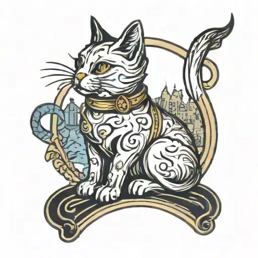 Liberty Statue Cat Shape Outline