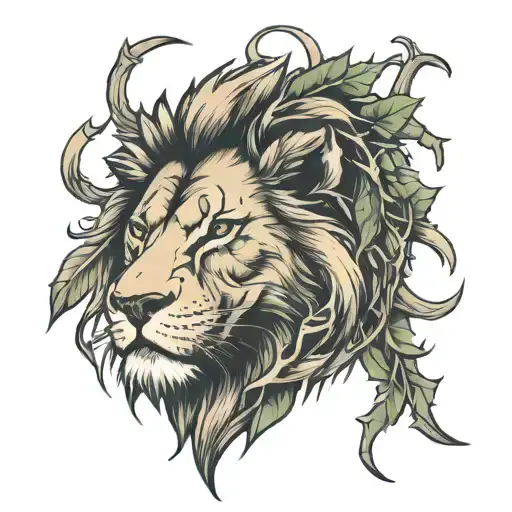 Lion And Thorns
