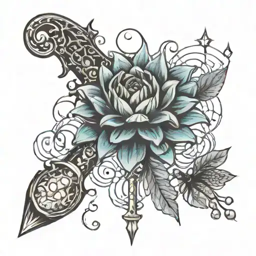 Crystal Scepter Rose Dahlia Spider Web Vintage