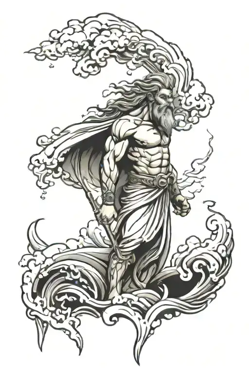 Angry Zeus Background Is Wave And Cloudy