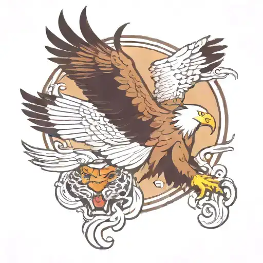 Bald Eagle And Jaguar Climbing