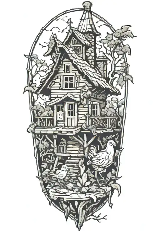 Baba Yaga Hut Standing On A Chicken Leg