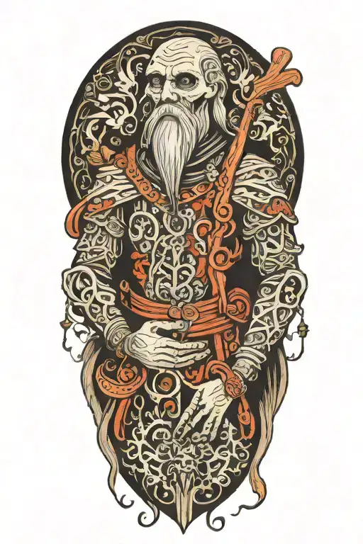 Baba Yaga Hug In Slavic Patterns