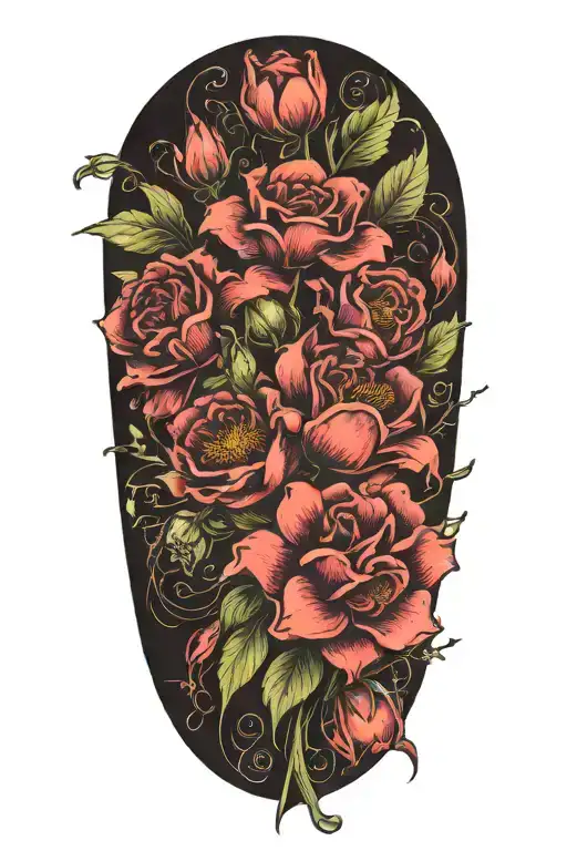 Poison Flower Bouquet Fine Line