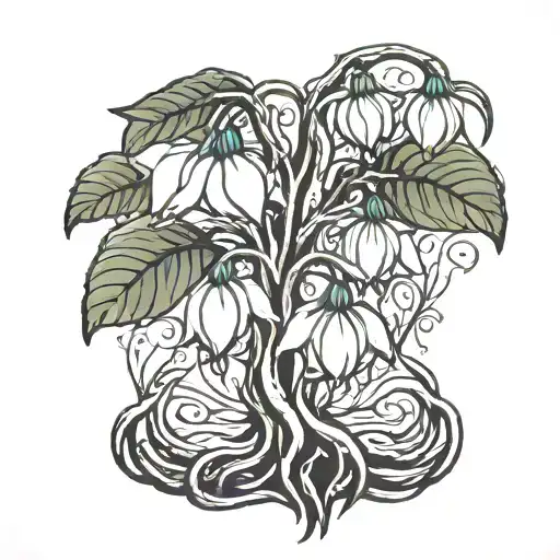 Tree Roots Forming Snow Drop Flower