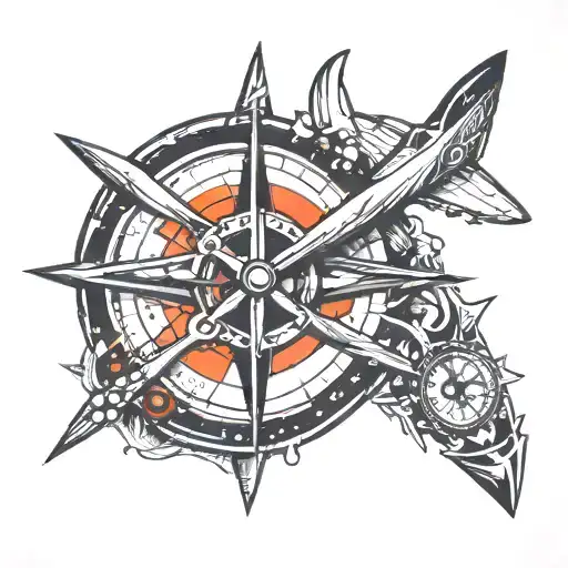 Airplane And Compass And Wrench