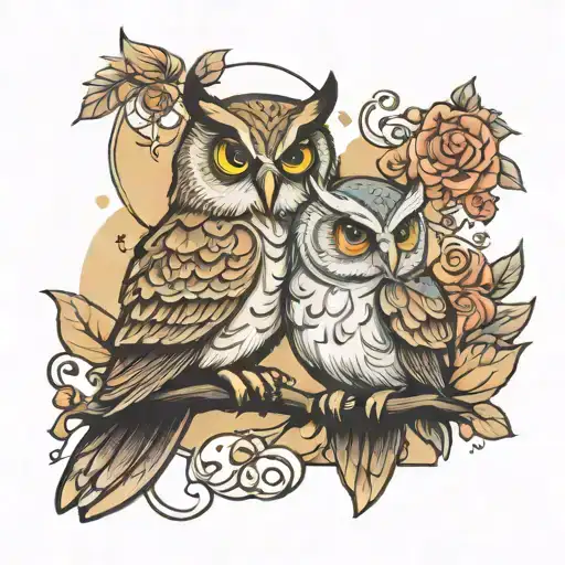 Owl And Cat